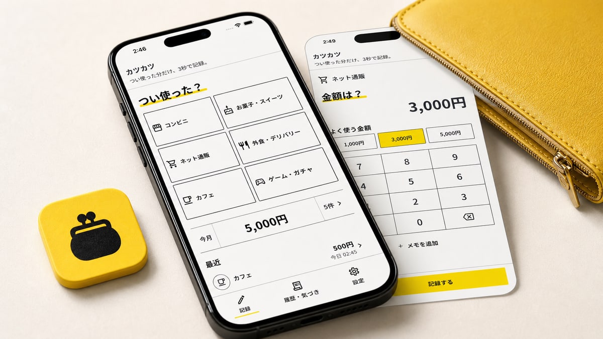 カツカツの使い方：予定外の支出を記録して、履歴で振り返るまで